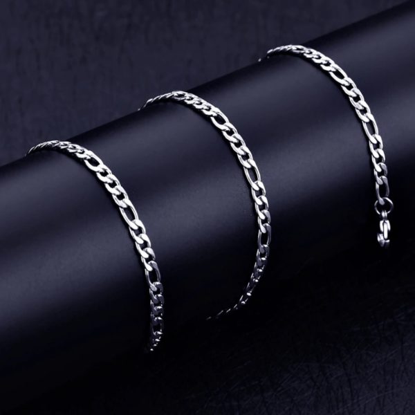 Figaro fazonú nemesacél nyaklánc ezüst fazonban 50 cm 6 mm széles-02