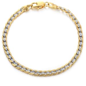 Elegance Lilu gold filled karlánc arany - fehérarany fazonban 4 mm széles 18 cm - 20 cm - 22,5 cm választható