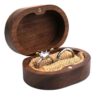 Páros gyűrűtároló, gyűrűtartó doboz diófából