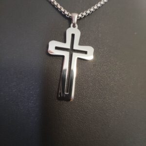 Elegance Orvosi acél kereszt alakú medál 40 mm x 23 mm