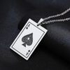 Elegance Orvosi acél 40 mm x 28 mm póker ász kártyalap alakú polírozott  medál