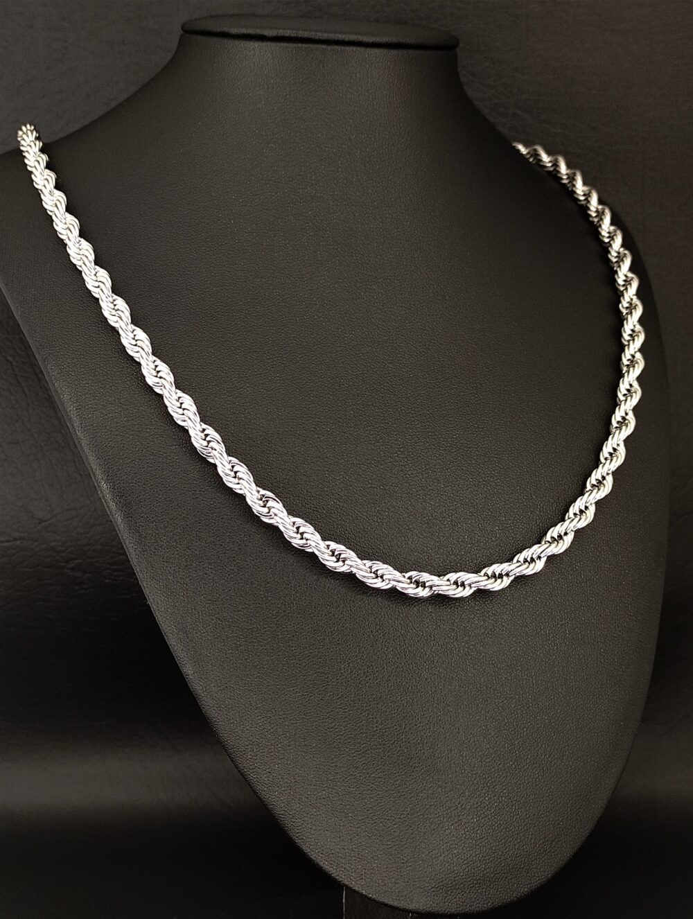 Twister nemesacél nyaklánc ezüst fazonban 50 cm – 55 cm – 60 cm – 70 cm hosszúságban választható 6 mm vastag
