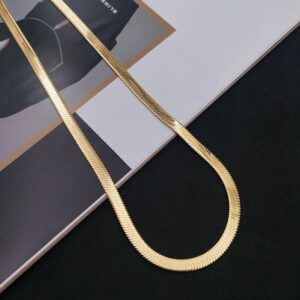 Elegance nemesacél nyaklánc arany fazonban  45 cm - 50 cm - 60 cm hosszúságban választható 3 mm széles